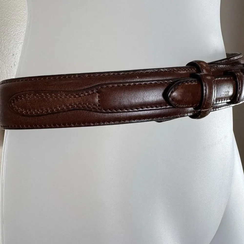 DDD 3D Belt Brown Genuine Leather Gold Buckle Size 40 Western Cowboy Cowgirl